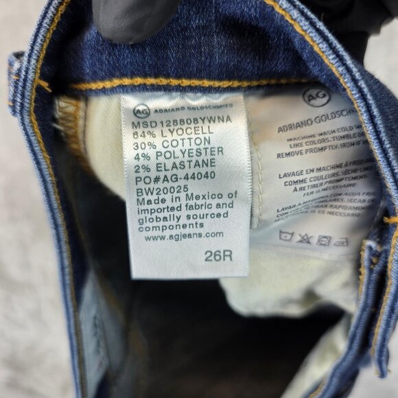 AG Adriano Goldschmied Jeans Womens 26R Blue Legging Super Skinny Distressed - Picture 13 of 14